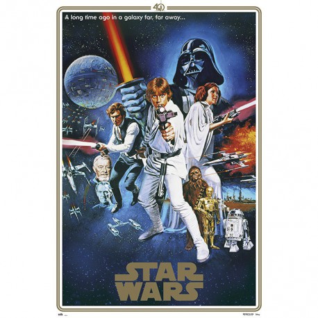 Poster Star Wars Episodio IV Una Nueva Esperanza 40 Aniversario