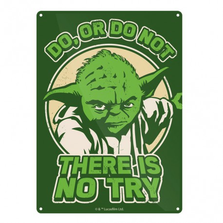 Placa Metalica Pequeña Star Wars Yoda