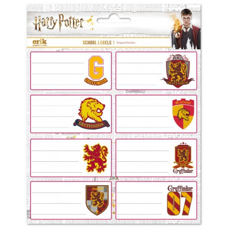 Etiquetas Escolares Harry Potter Gryffindor