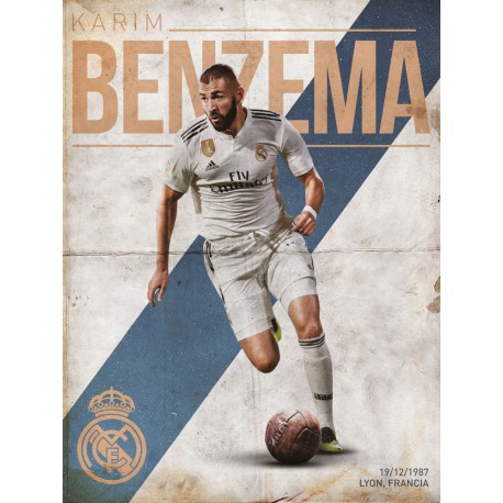 Print 30X40 Cm Real Madrid Benzema