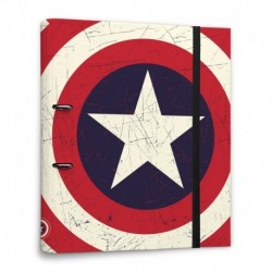 Carpeta 2 Anillas Troquelada Premium Marvel Captain America Shield