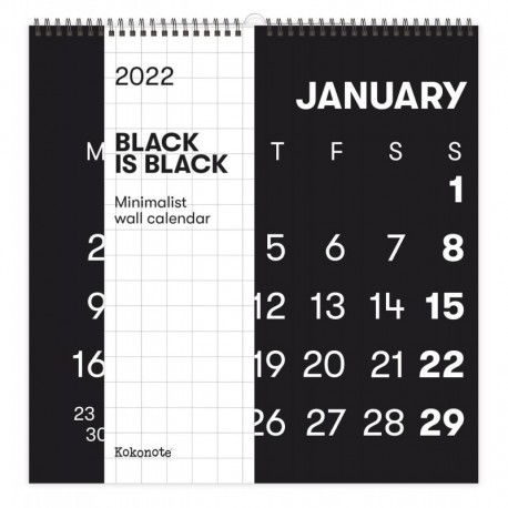 Calendario 2022 Black Is Black Kokonote 30X30