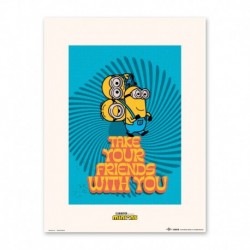 Lamina Minions Take Your Friends With You 30X40 Cm