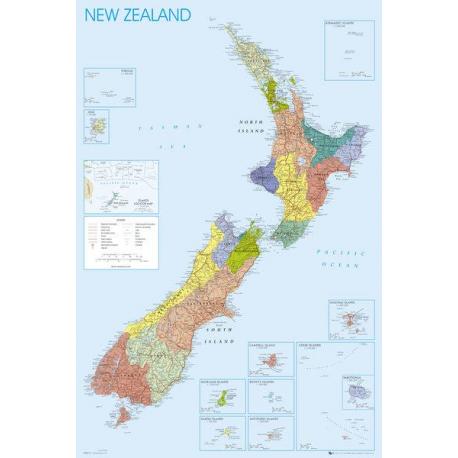 Maxi Poster New Zealand Map