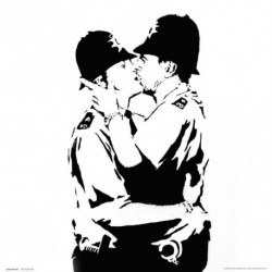 Print Banksy Bobbies Kissing 30X30 Cm