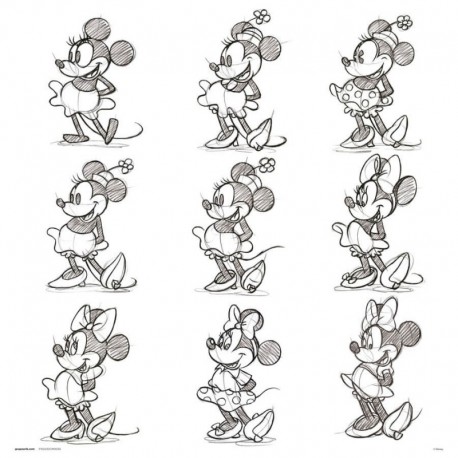 Print Minnie Mouse Bocetos Disney 30X30 Cm