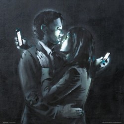 Print Banksy Mobile Phone Lovers 30X30 Cm