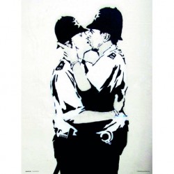 Print Banksy Bobbies Kissing 30X40 Cm